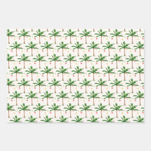 Kerstmis in juli palmboom, zomer Santa & Lines Inpakpapier Vel (Voorkant)