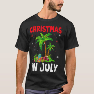 Kerstmis in juli palmboom - zomervakantie t-shirt