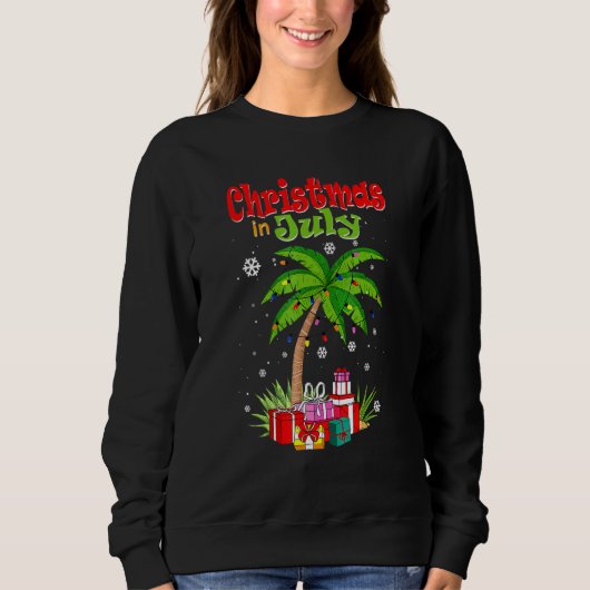 Kerstmis in juli palmboom - zomervakantie trui (Voorkant)