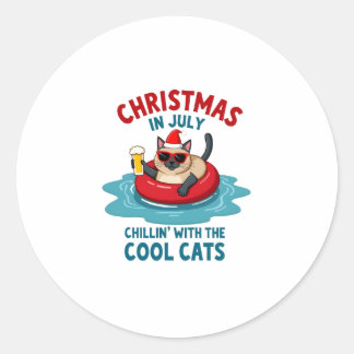 Kerstmis in juli papa mama chillen met de Sia Ronde Sticker