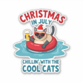 Kerstmis in juli papa mama chillen met de Sia Sticker (Voorkant)