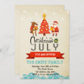 Kerstmis in juli partijuitnodiging kaart (Voorkant / Achterkant)