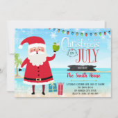 Kerstmis in juli partijuitnodiging kaart (Voorkant)