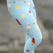 Kerstmis in juli patroon Leuke Sky Blue zomer Leggings