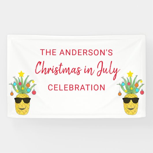 Kerstmis in juli Pineappel op maat Spandoek (Horizontaal)