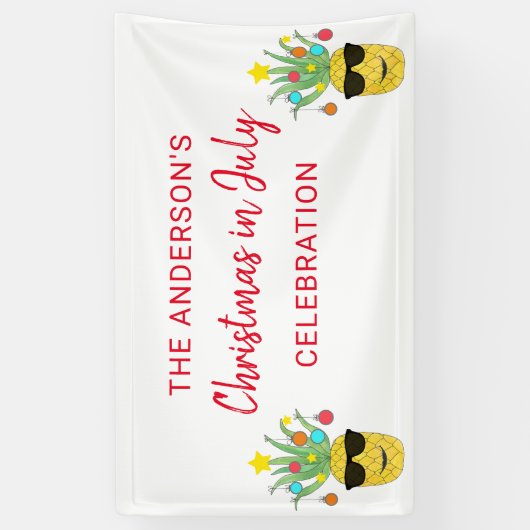 Kerstmis in juli Pineappel op maat Spandoek (Verticaal)