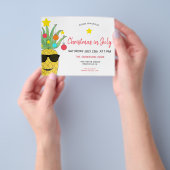 Kerstmis in juli Pineappelfeest Flyer (Hand)