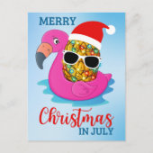 Kerstmis in juli Pineapple Santas Pet Flamingo Ho Feestdagenkaart (Voorkant)