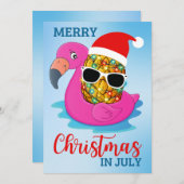 Kerstmis in juli Pineapple Santas Pet Flamingo Ho Feestdagenkaart (Voorkant / Achterkant)