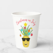 Kerstmis in juli Pineapple Tropical Holiday Papieren Bekers (Voorkant)