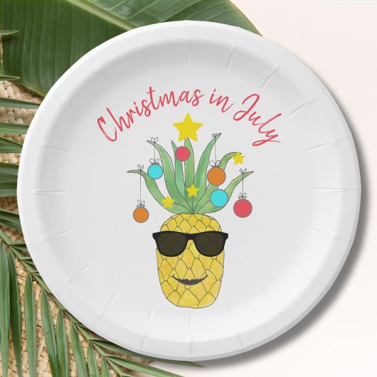 Kerstmis in juli Pineapple Tropical Holiday Papieren Bordje