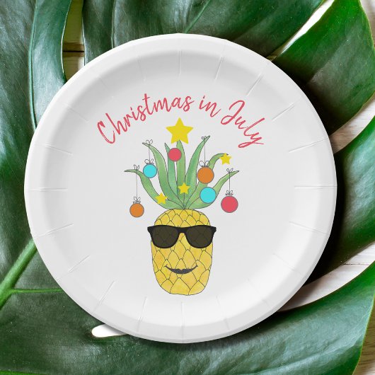 Kerstmis in juli Pineapple Tropical Holiday Papieren Bordje