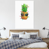 Kerstmis in juli Pineapple Xmas Summer Man W Canvas Afdruk (Insitu (Slaapkamer))