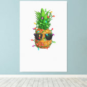 Kerstmis in juli Pineapple Xmas Summer Man W Canvas Afdruk (Insitu (Houten vloer))
