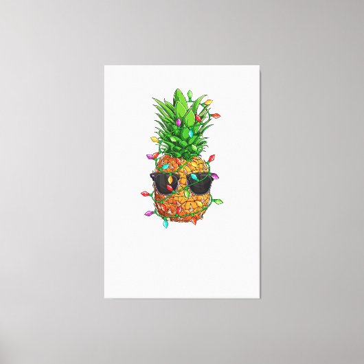 Kerstmis in juli Pineapple Xmas Summer Man W Canvas Afdruk (Voorkant)