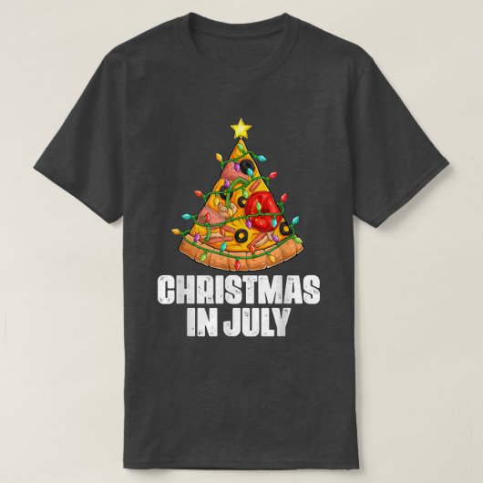 Kerstmis in juli Pizza Xmas Beach Summer Vac T-shirt (Design voorkant)