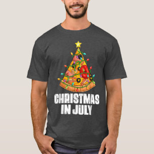 Kerstmis in juli Pizza Xmas Beach Summer Vac T-shirt