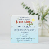 Kerstmis in juli Pool Party Invitation Kaart (Staand voorkant)
