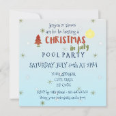 Kerstmis in juli Pool Party Invitation Kaart (Voorkant)