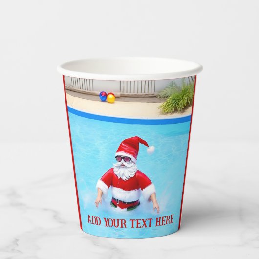Kerstmis in juli Pool Party Papieren Bekers (Achterkant)