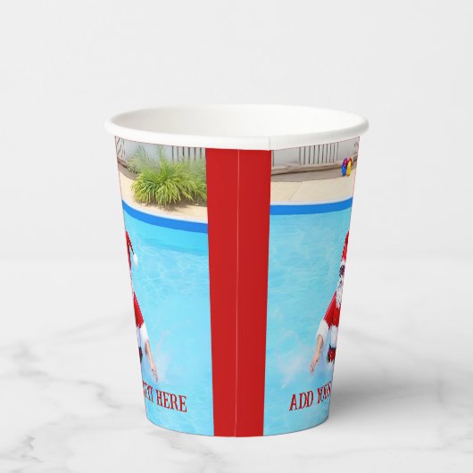 Kerstmis in juli Pool Party Papieren Bekers (Rechts)