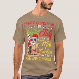 Kerstmis in juli Pool Party Santa Drink zomer T-shirt