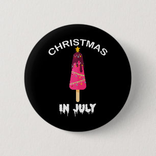 Kerstmis in juli Popsicle Kerstboom Zomer  Ronde Button 5,7 Cm