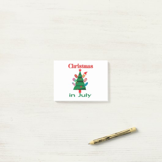 Kerstmis in juli post-it® notes (Op bureau)