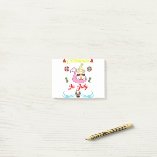 Kerstmis in juli post-it® notes (Op bureau)