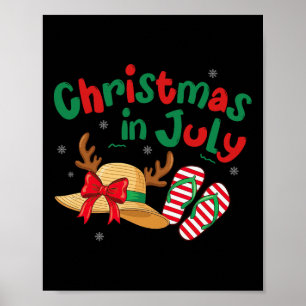 Kerstmis in juli rendier tropische zomerstemming s poster
