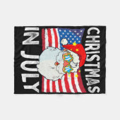 Kerstmis in juli Retro Hipster Grappige Kerstman M Fleece Deken (Voorkant (Horizontaal))