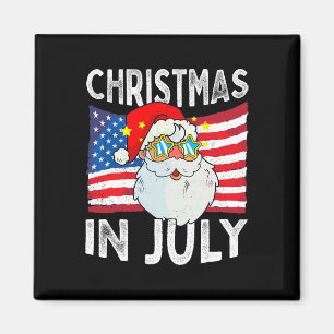 Kerstmis in juli Retro Hipster Grappige Kerstman M Magneet