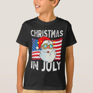 Kerstmis in juli Retro Hipster Grappige Kerstman M T-shirt
