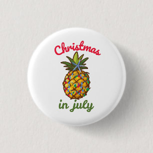 Kerstmis in juli ronde button 3,2 cm