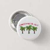 Kerstmis in juli ronde button 3,2 cm (Voorkant /achterkant)