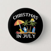 Kerstmis in juli ronde button 5,7 cm (Voorkant)