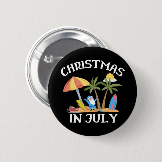 Kerstmis in juli ronde button 5,7 cm (Voorkant /achterkant)