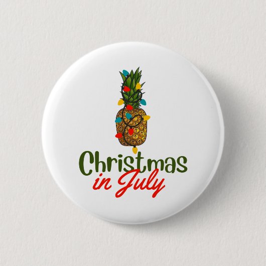 Kerstmis in juli ronde button 5,7 cm (Voorkant)