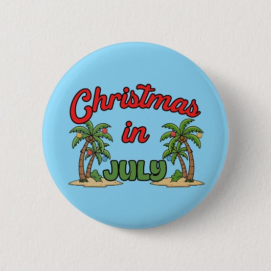 Kerstmis in juli ronde button 5,7 cm (Voorkant)