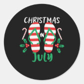 Kerstmis in juli ronde sticker (Voorkant)