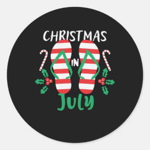 Kerstmis in juli ronde sticker