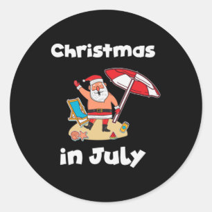 Kerstmis in juli ronde sticker