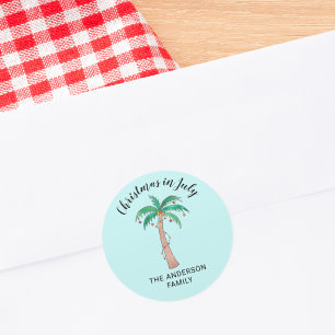 Kerstmis in juli ronde sticker