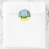 Kerstmis in juli ronde sticker (Tas)