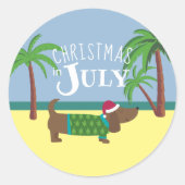 Kerstmis in juli ronde sticker (Voorkant)