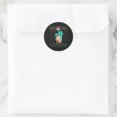 Kerstmis in juli ronde sticker (Tas)