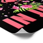Kerstmis in juli roze flamingo grappige Xmas manne Poster (Hoek)