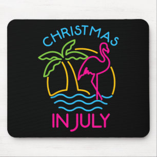 Kerstmis in juli Roze Flamingo Kerstman Hoed Zomer Muismat