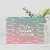 Kerstmis in juli Roze Groene Ombre Party Feestdagenkaart (Staand voorkant)