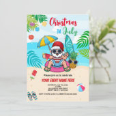 Kerstmis in juli Santa Beach Party Kind Adult Kaart (Staand voorkant)